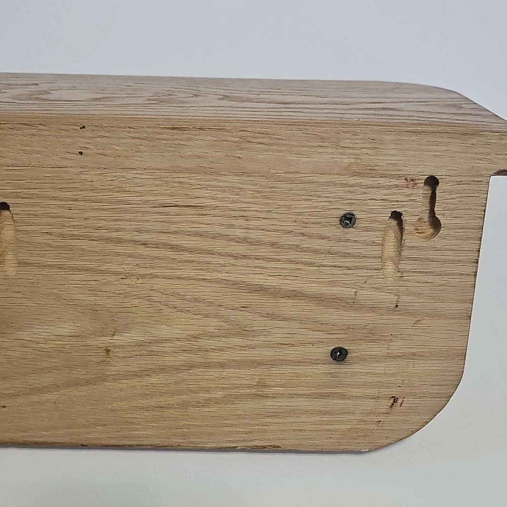 Vintage 80's 90's Wooden Homemade Handmade Oak Rustic Cottage Core Wall Shelf